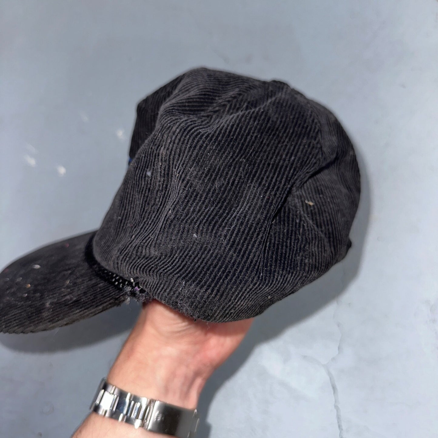 Pepsi VTG Black Corduroy Trucker Hat Cap Snapback Otto 80s 90s Rare Soda