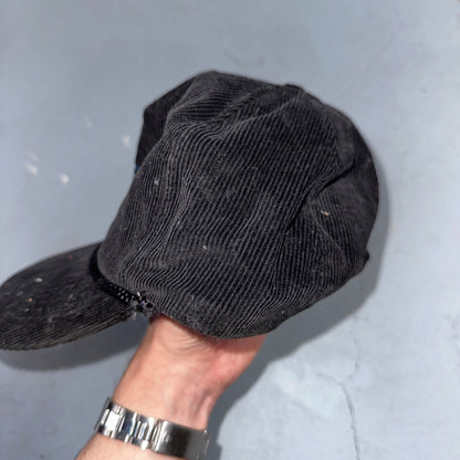 Pepsi VTG Black Corduroy Trucker Hat Cap Snapback Otto 80s 90s Rare Soda