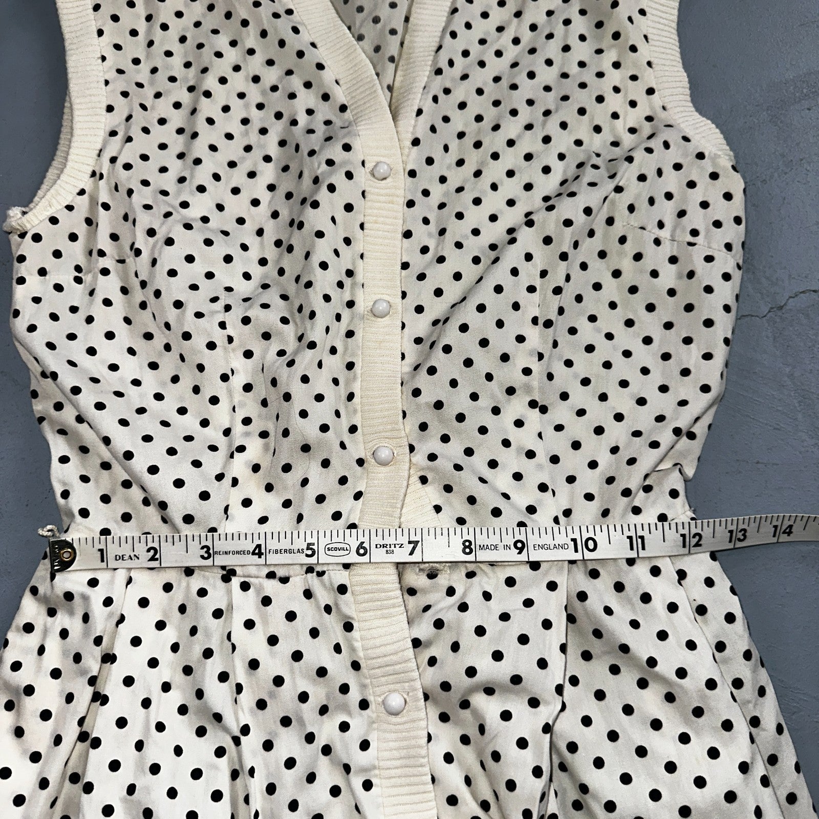 Vintage 1950s Koret of California Polka Dot Shirt Dress San Francisco Rockabilly