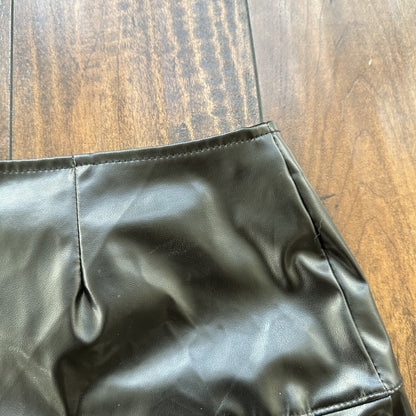 Tripp NYC Vintage M Black Faux Leather Goth Punk Mini Skirt Rare Grunge Y2K 90s