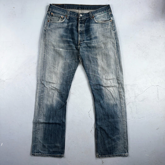 Levis 501 Vintage Y2K XX Straight Leg Jeans Blue Crazy Wash 36x34 Act 34x31