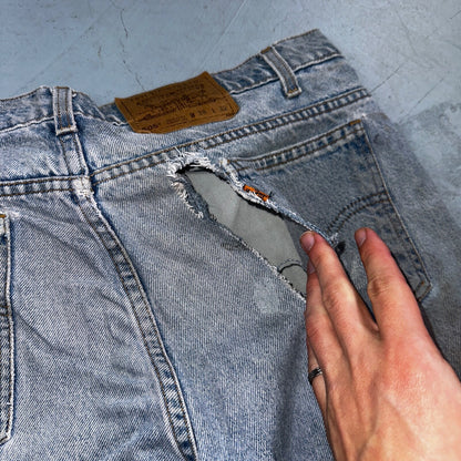 Levis 505 Vintage 90s Mexico Orange Tab Jeans 38x32 Blue Light Wash Act 36x30