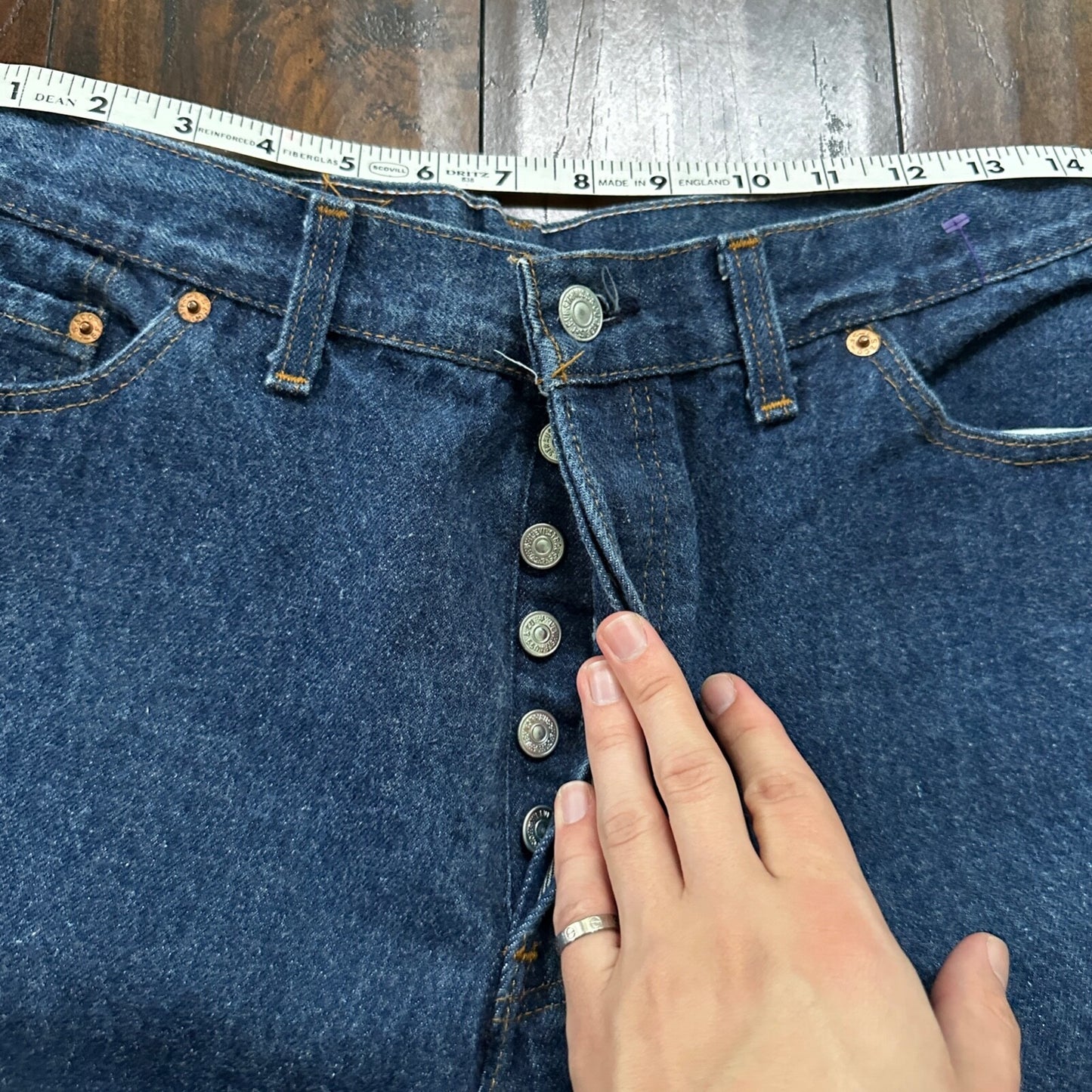 Vintage Levis 501 Jeans Womens 28x28 Denim USA Dark Wash Tapered 18501-0115