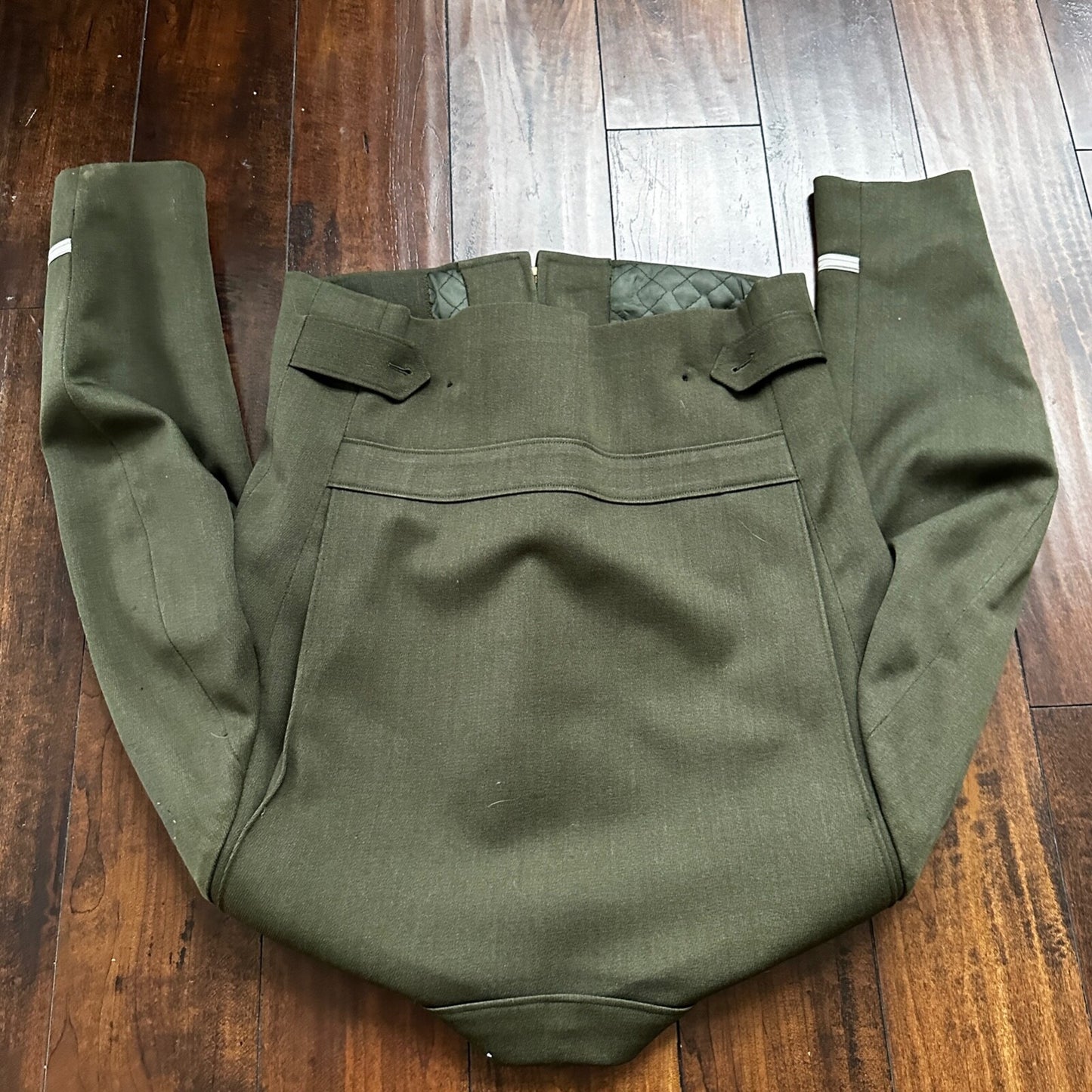 WWII Nurse Uniform Green Wool Cropped 1940s Vintage Jacket Air Force USA Talon