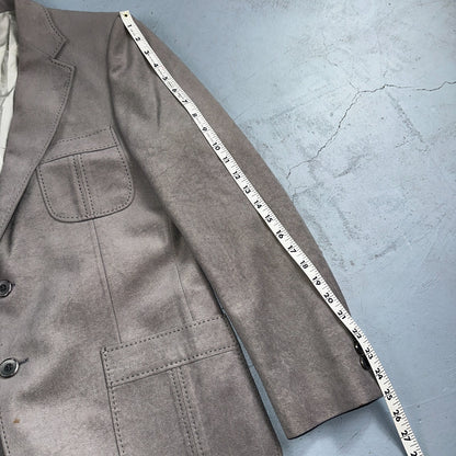 VTG Mens Suit 38 Jacket Sport Coat Rockabilly 60s 70s Suede Gray Disco The Knack