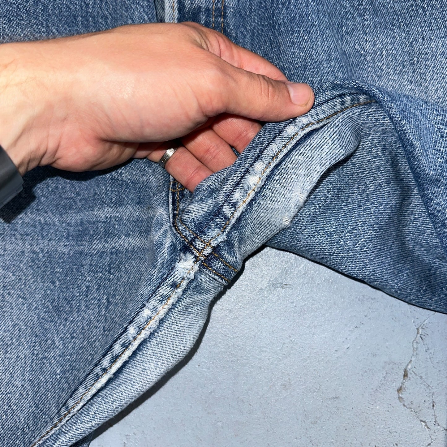 Levis 501 Vintage 90s USA XX Straight Leg Jeans Blue Light Wash 35x33 Act 32x30