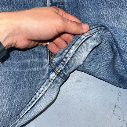 Levis 501 Vintage 90s USA XX Straight Leg Jeans Blue Light Wash 35x33 Act 32x30