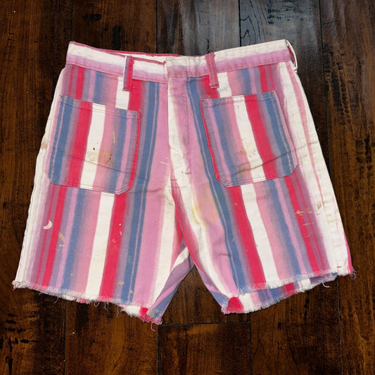 Vintage USA Rockabilly Womens Dress Pants 60s 70s Shorts Multicolor Pink Work