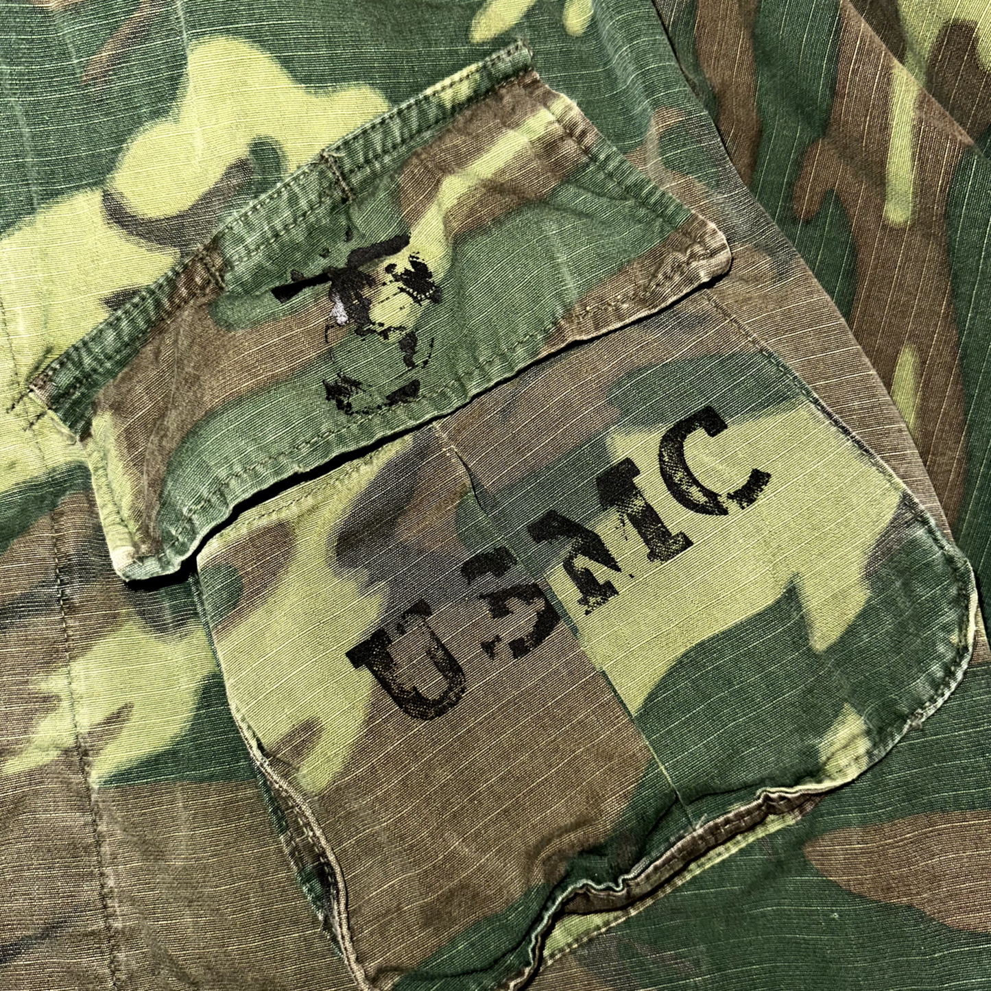 USMC 1968 Military Camouflage Wind Resistant Poplin Coat Camo Jacket Alpha 60s