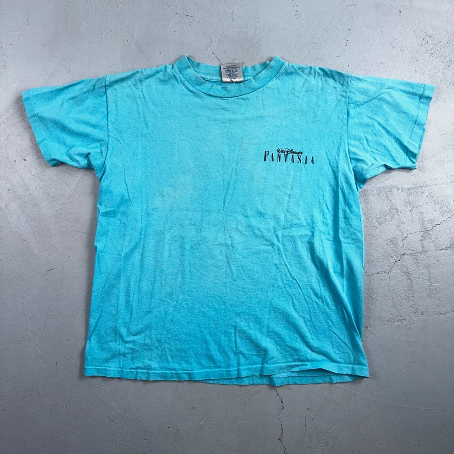 Disney Fantasia 90s VTG T Shirt 50th Anniversary Rare Blue USA Mickey Mouse