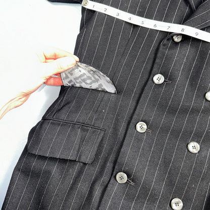 VTG Mens Suit 36 Double Breast 8 Button Jacket Sport Coat Rockabilly 50s Striped