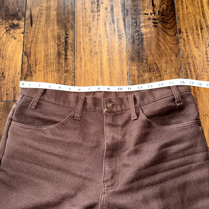 Levis Vintage 70s 517 35x32 Bootcut Pants Brown Polyester Slacks Act 33x31