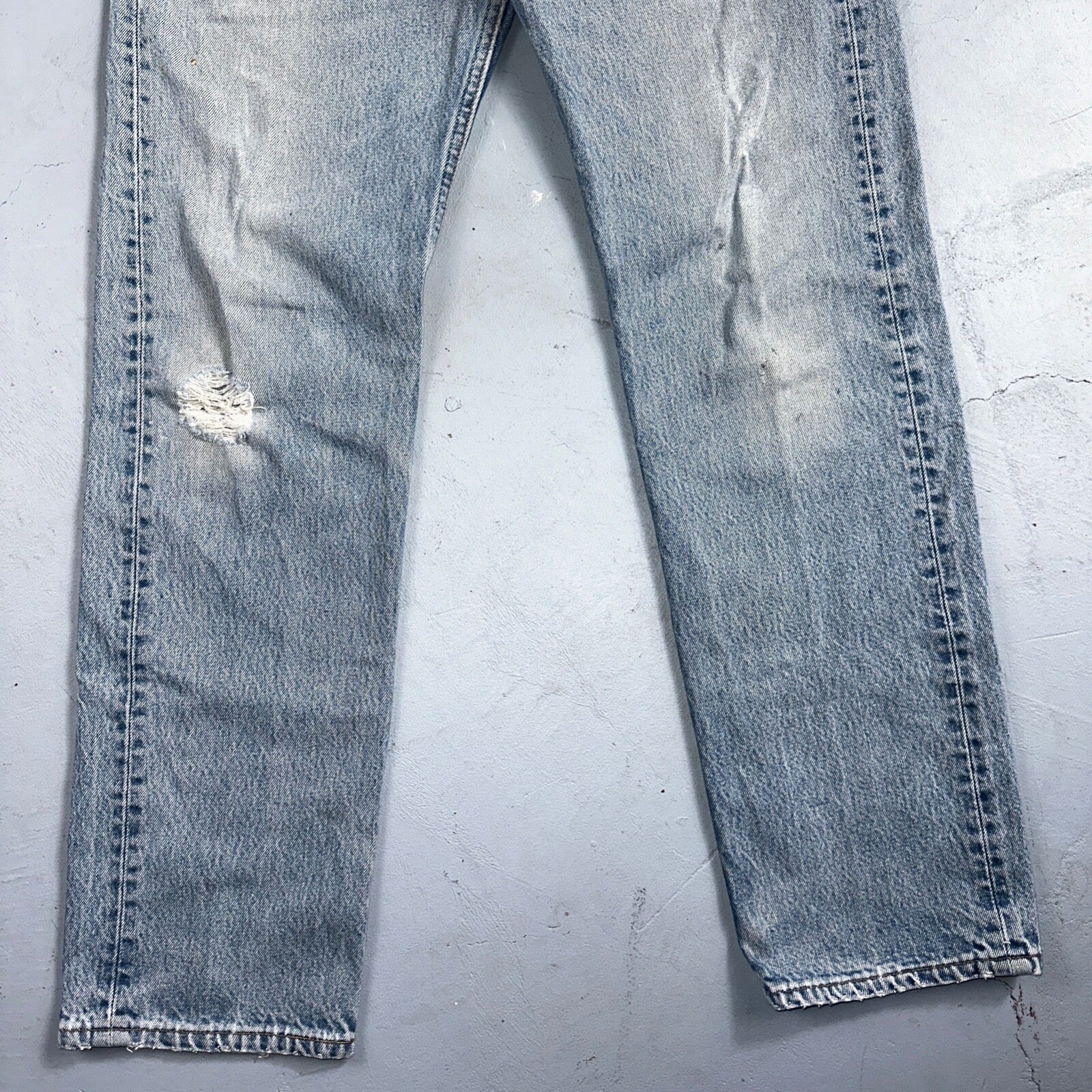 Levis 501 Vintage 90s USA XX Straight Leg Jeans 34x36 Light Wash Act 30x31