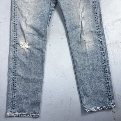 Levis 501 Vintage 90s USA XX Straight Leg Jeans 34x36 Light Wash Act 30x31