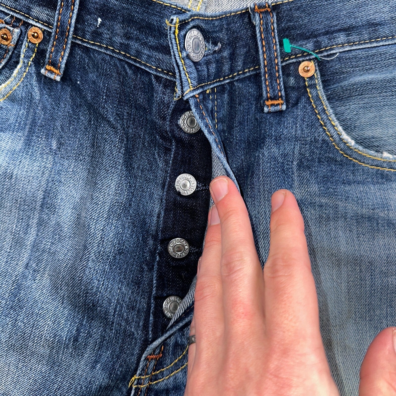 Levis 501 Vintage Y2K XX Straight Leg Jeans Blue Med Wash 34x34 Act 32x30