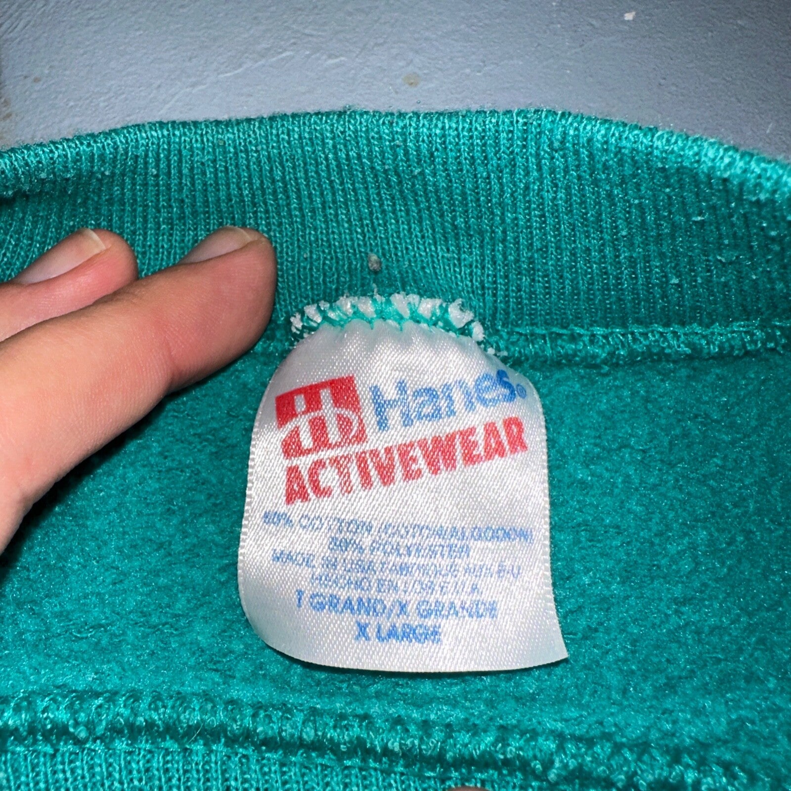 Farm Core Animals VTG 80s Crewneck Sweatshirt Green Land O Lakes Feed Stained