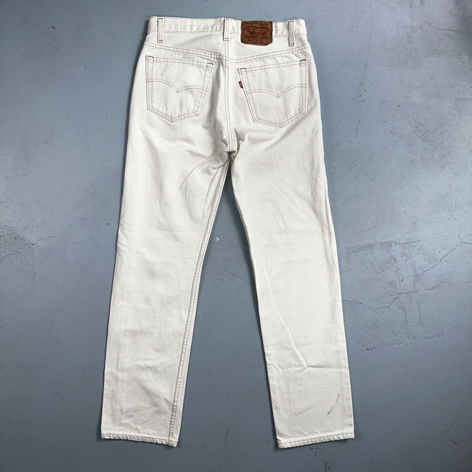 Levis 501 Vintage 90s USA XX Straight Leg Jeans White Light Wash 31x32 Act 30x30