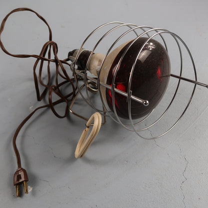 Vintage GE Infrared Reflector Heat Lamp And Adjustable Holder Tested Works
