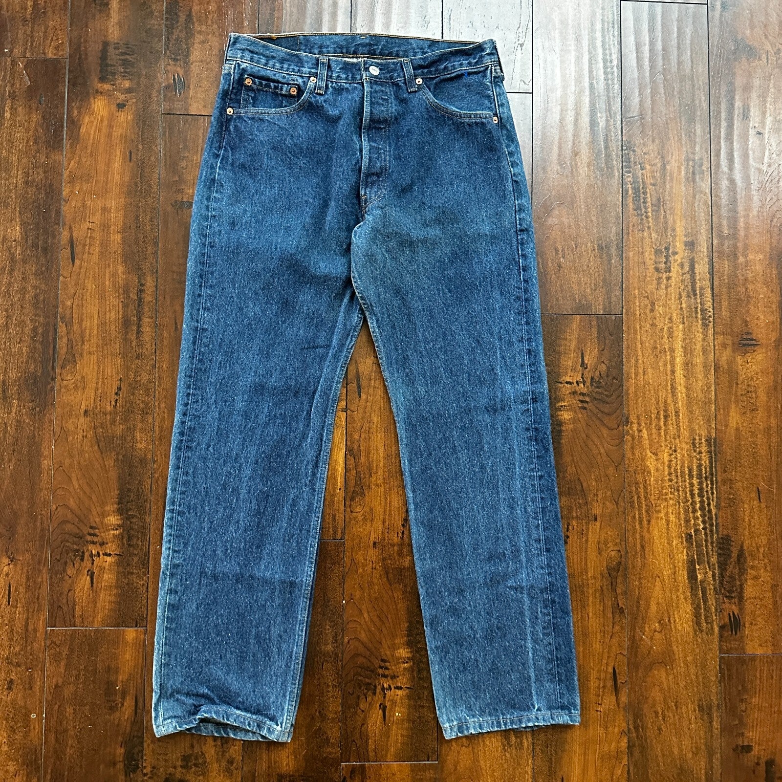 Levis 501 Vintage 90s USA XX Straight Leg Jeans Blue Med Wash 34x32 Act 31x30