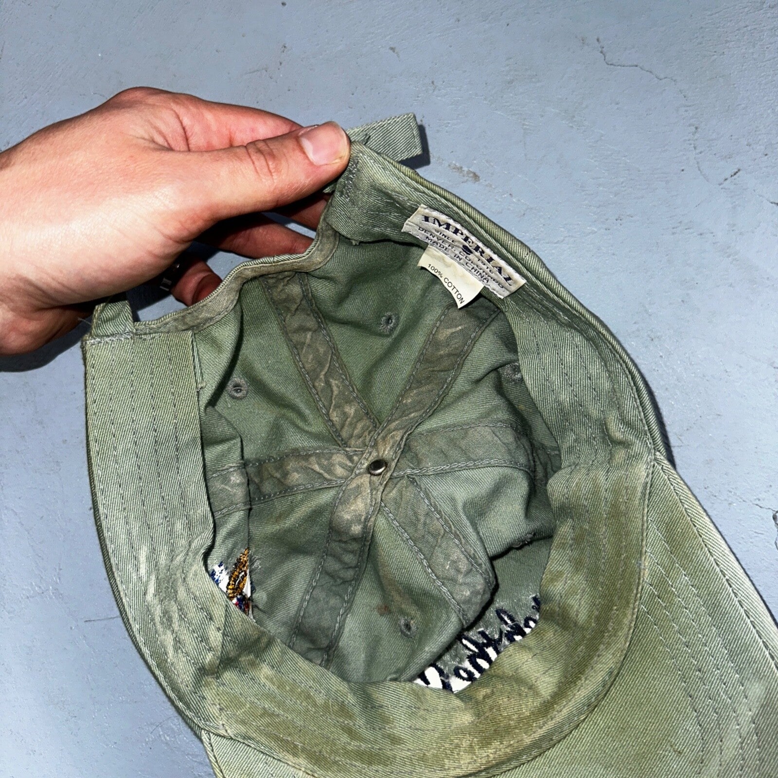 Catch The Spirit Snoopy VTG Hat Cap Snapback Green USGA Political Thrashed USED