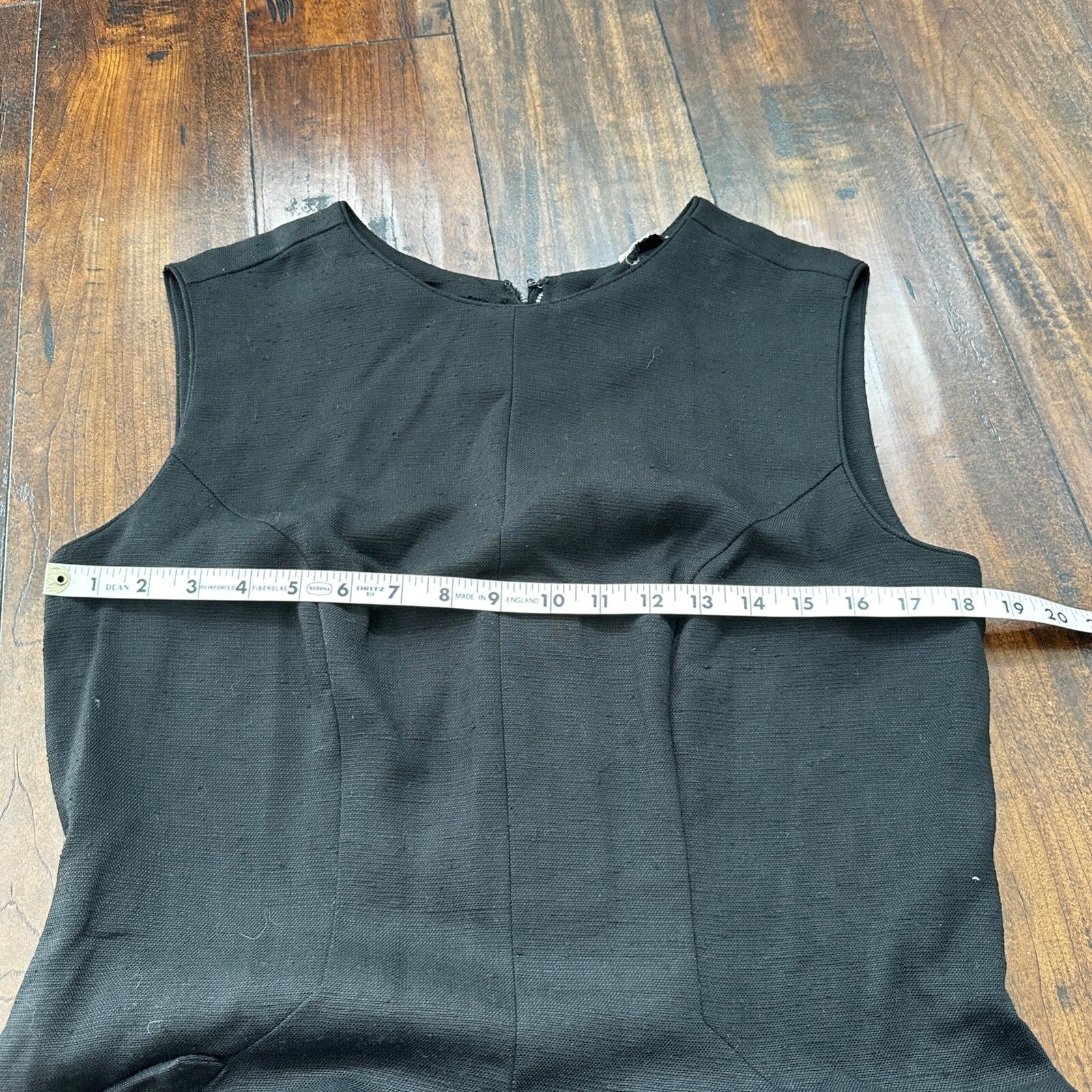 Vintage USA Rockabilly Womens Dress Skirt 60s 70s Top Black Wool Stained