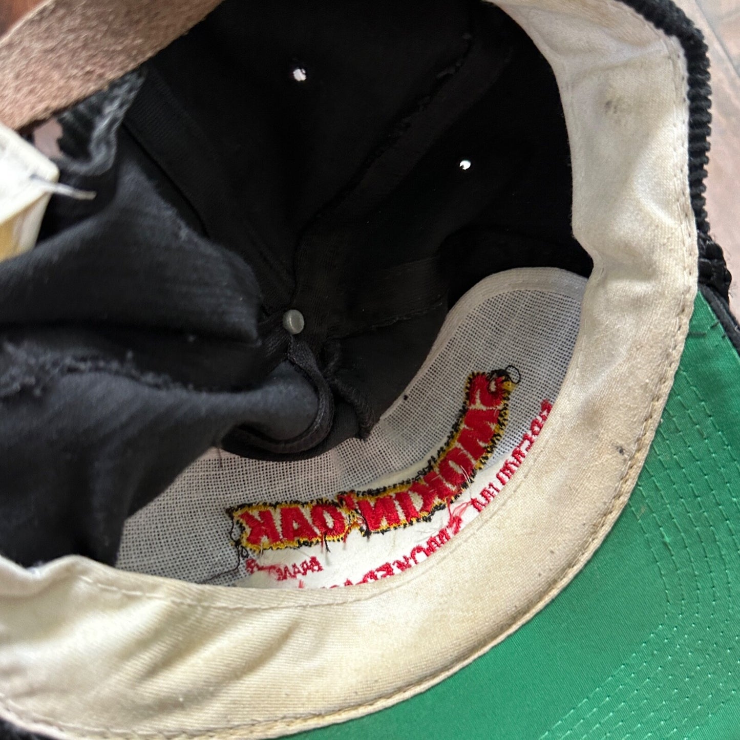 Smokin Oak VTG Hat Cap Snapback Smoke Cigarettes Meat Food Funny Corduroy Black