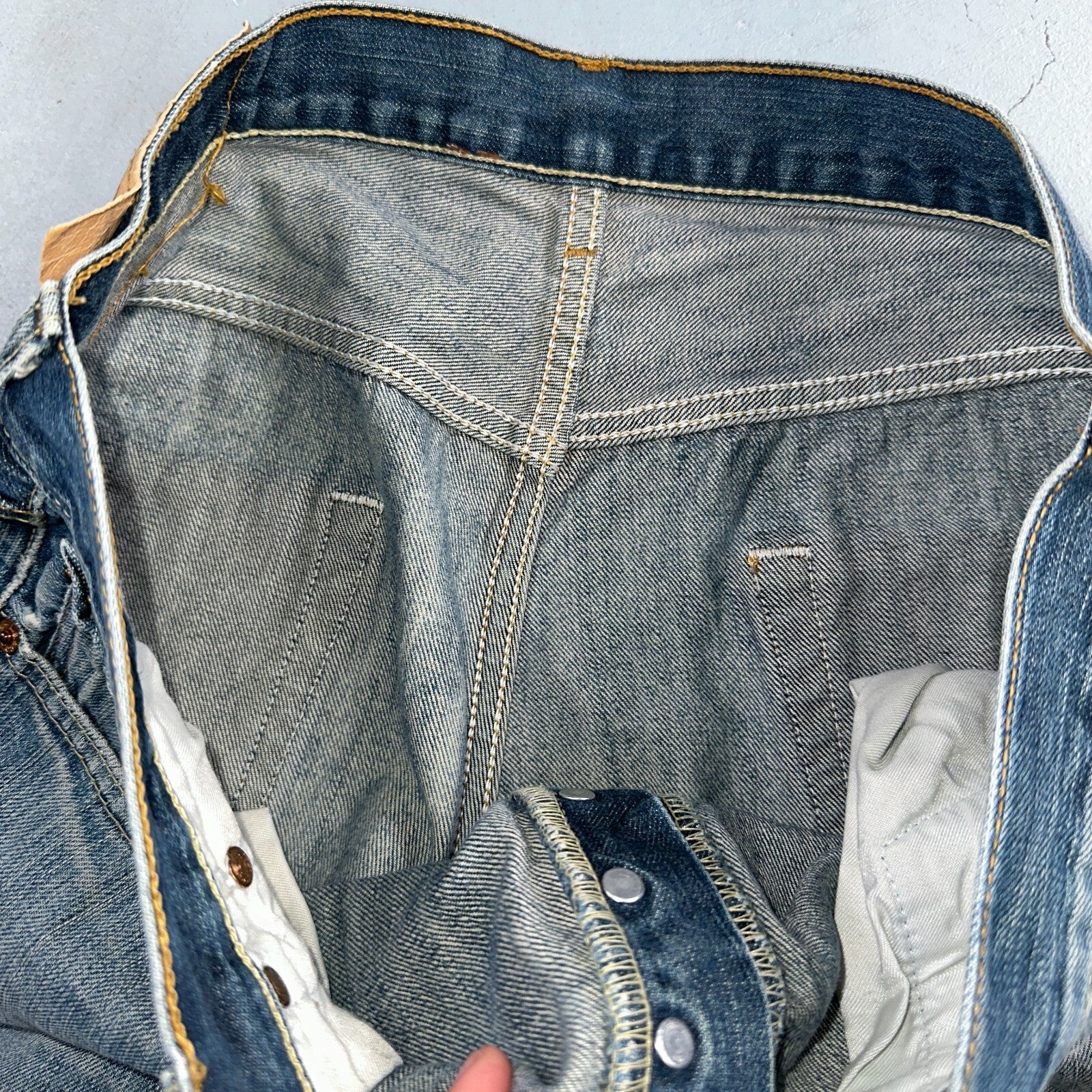 Levis 501 Vintage Y2K XX Straight Leg Jeans Blue Crazy Wash 36x34 Act 34x31