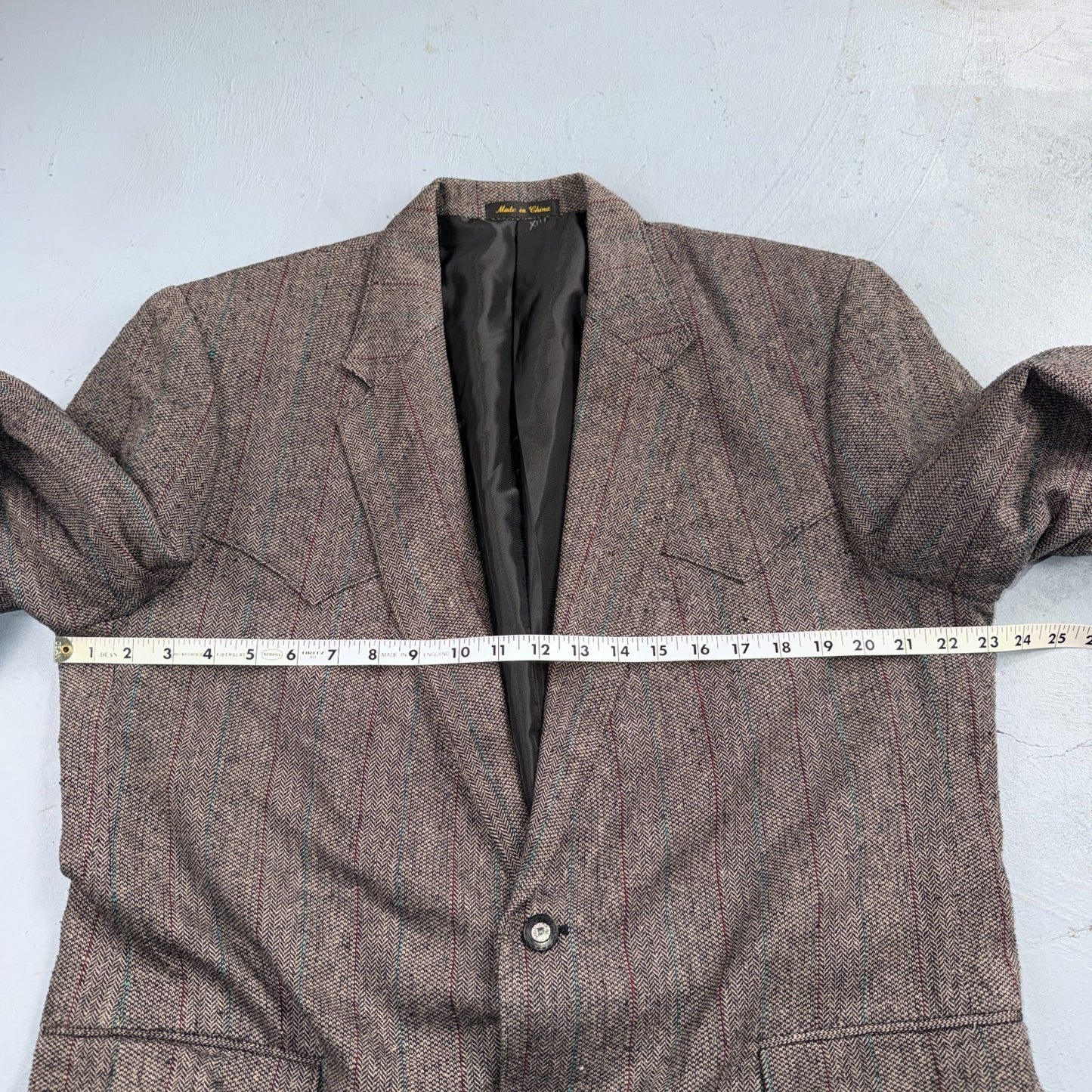 Vintage Circle S Dallas Texas Western Cowboy Blazer Jacket Mens 44L Silk Lining