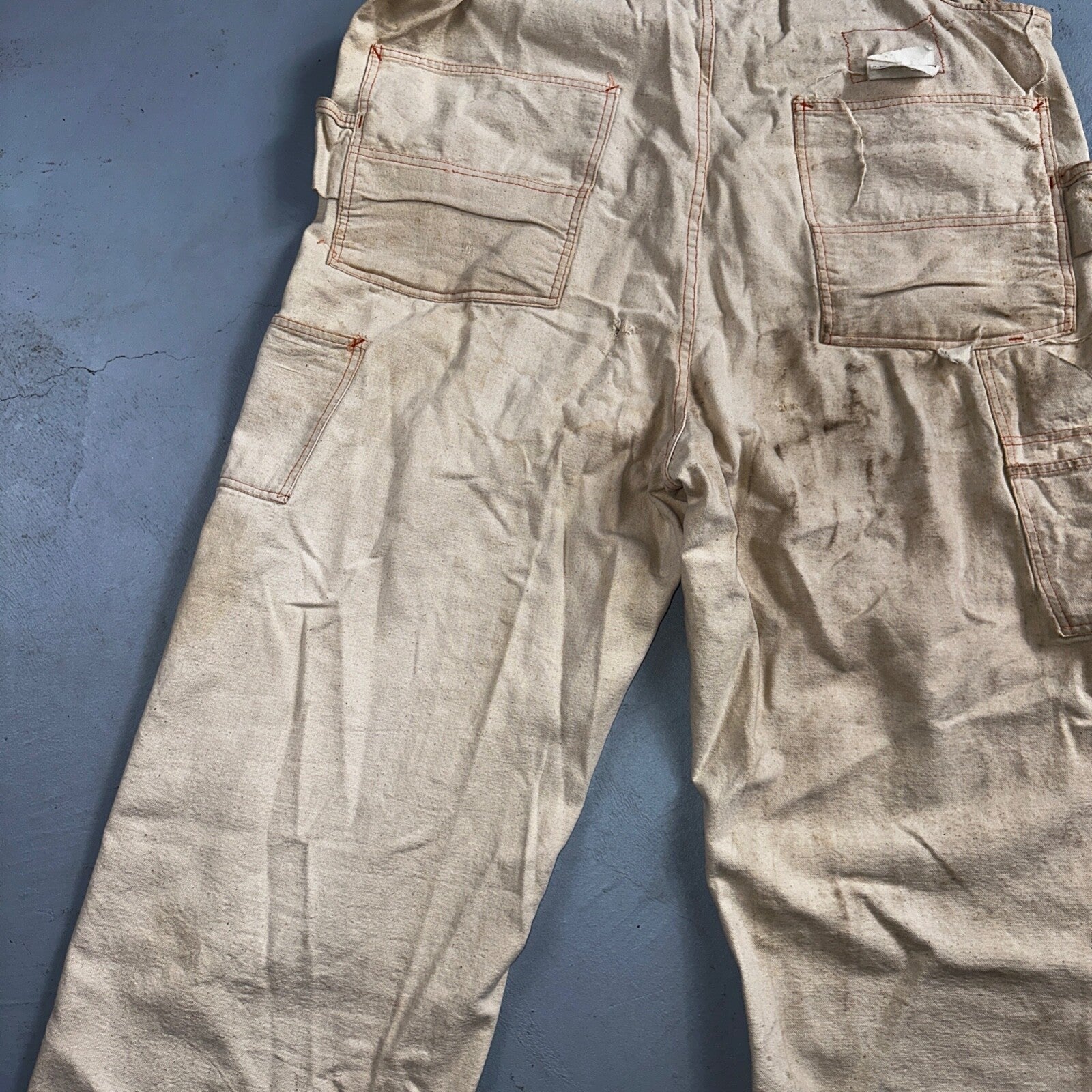 Ben Davis Vintage 60s Yellow Tag Canvas Overalls Pants Union 1960s USA Thrashed