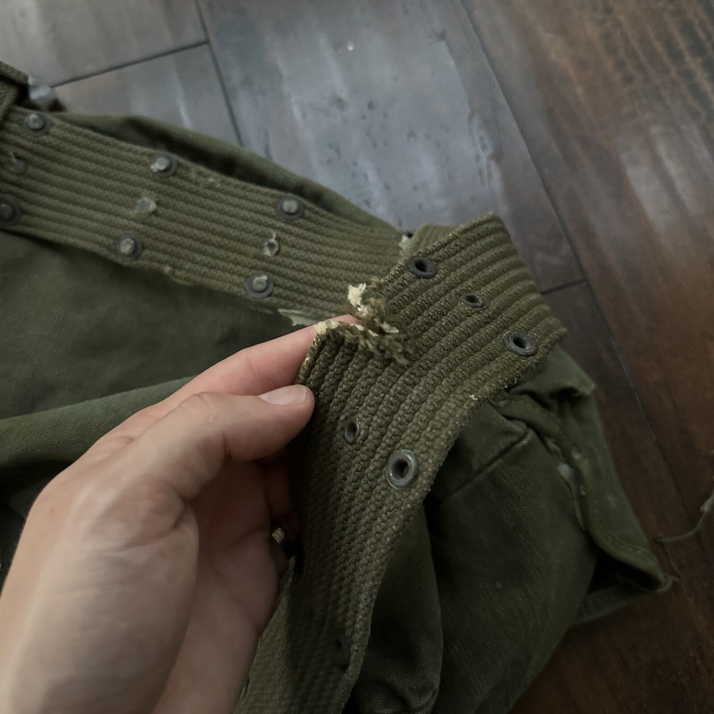 U.S. MILITARY Web Belt Bag Duffle Waist Fanny Pack 1940s 40s WWII Hiking Tools