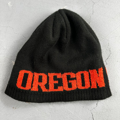 Nike VTG Team Oregon State Beavers Black Beanie Hat Cap Embroidered OS Swoosh