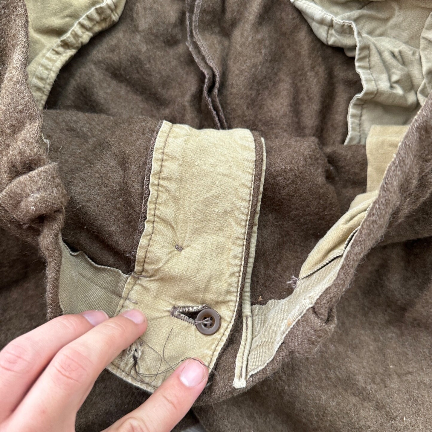 WWII Army Wool Field Trousers 35x28 Cold Weather Green 1940s 40s Destroyed USMC