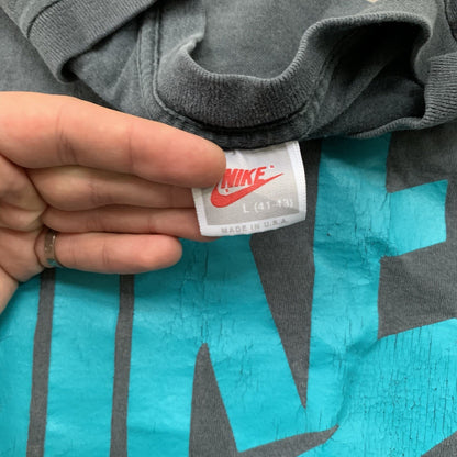 Nike Air Vintage T Shirt 90s Gray Tag Chop Gym Summer Tank Faded Black Thrashed