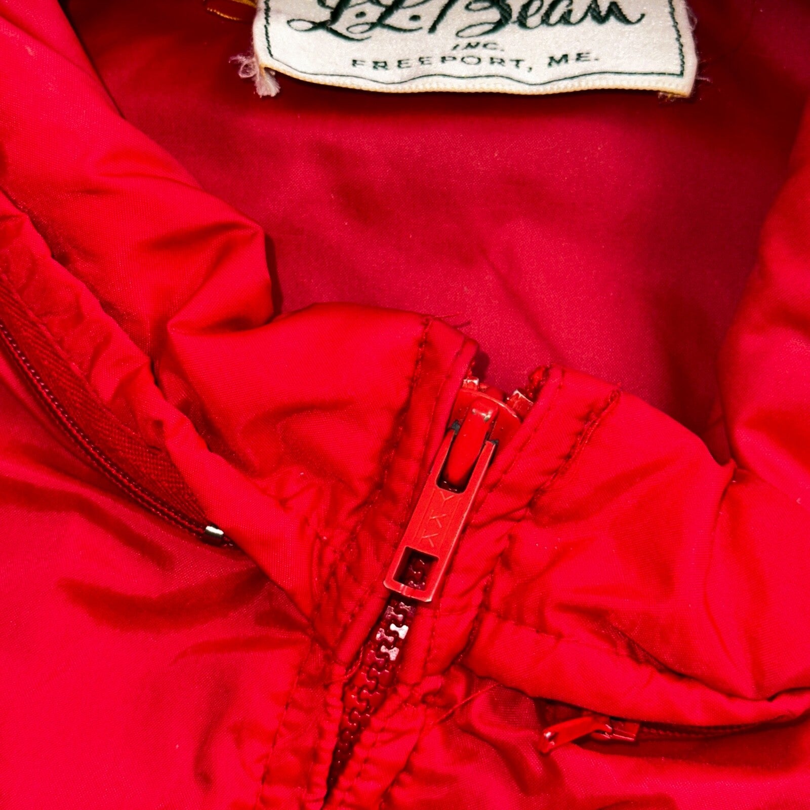 LL BEAN Coach Jacket Large Zip Front Nylon True VTG 1970s Windbreaker Thin