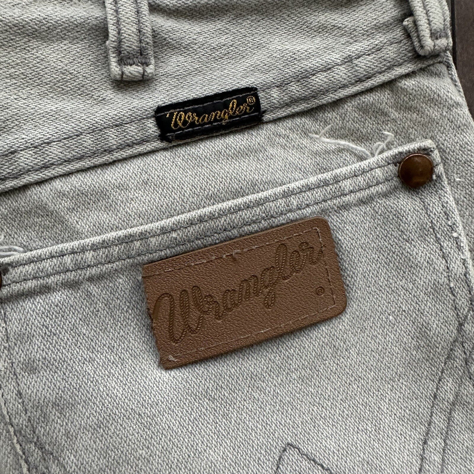 Vtg Wrangler COWBOY Jeans Womens 9 27x29 Gray Denim 13MGYG Pants USA 70s Scovill