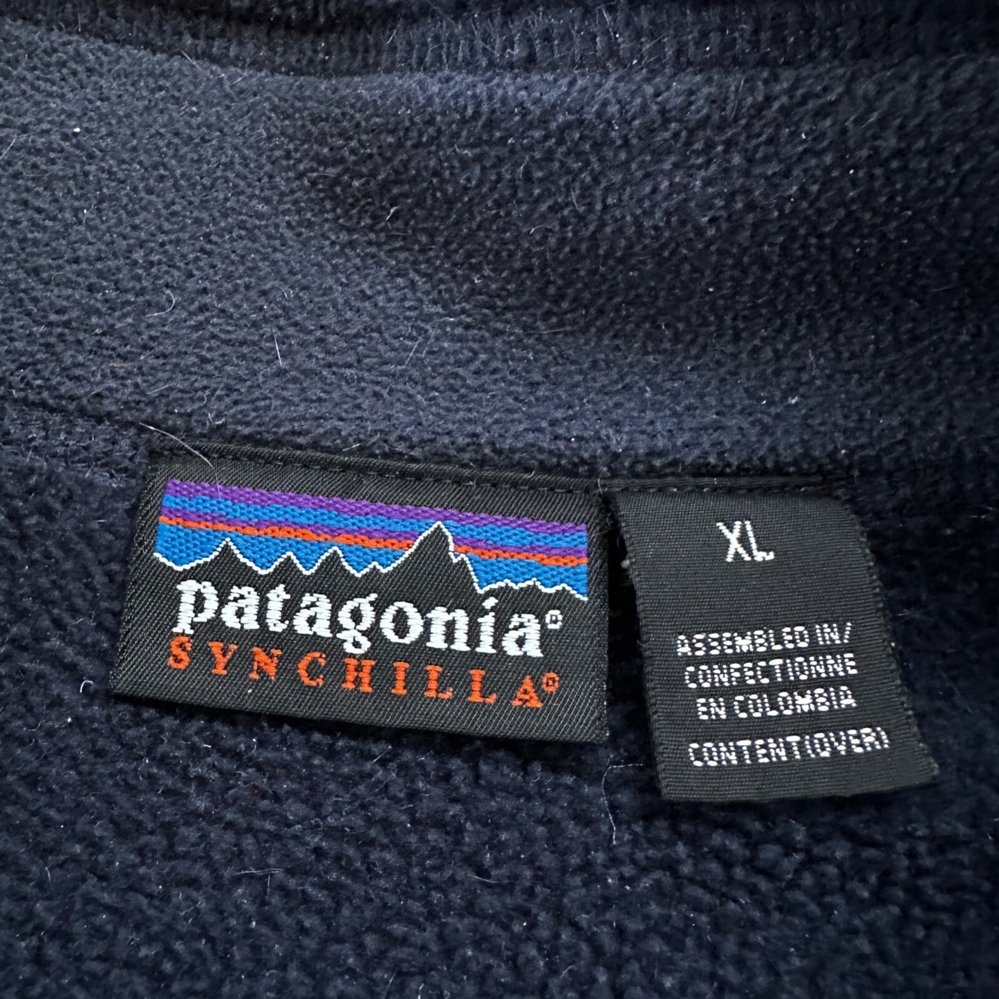 Vintage 90s Patagonia Synchilla Fleece Zip Up Vest Size XL USA Navy Blue