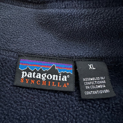 Vintage 90s Patagonia Synchilla Fleece Zip Up Vest Size XL USA Navy Blue