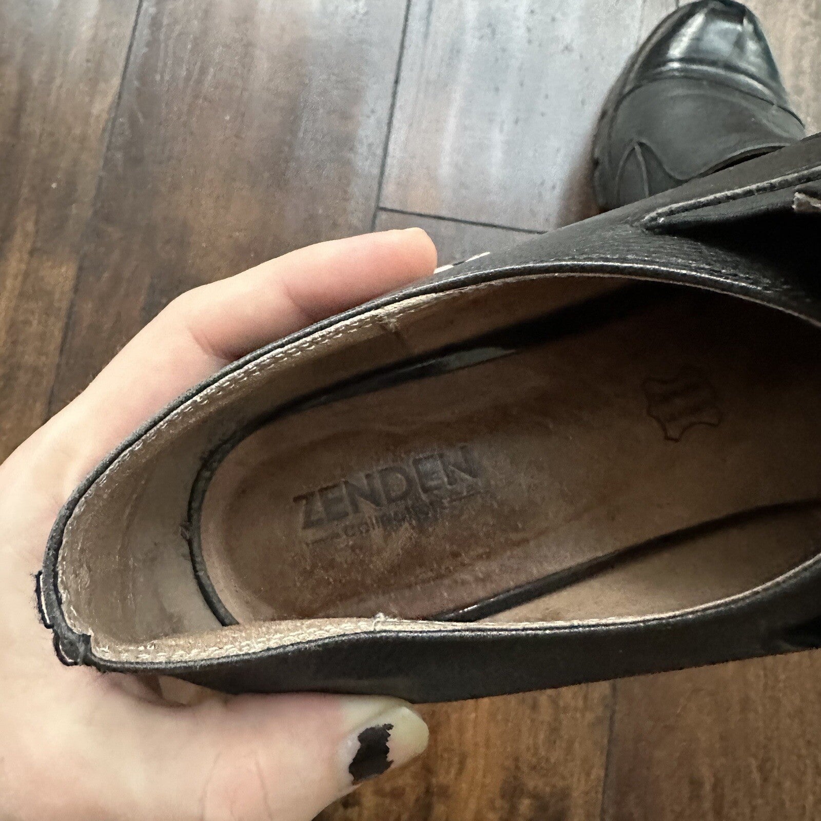 Zenden Genuine Leather Black Up Shoes 40 Euro Vtg Y2K Heels Mules Summer Dress