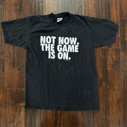 Not Now The Game Is On Vintage T Shirt Football Sports Wife Jokes Humor Thrashed