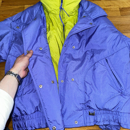 Vintage Forte Puffer Jacket Snow Ski Purple 80s Mock Collar Woman's Sz 10