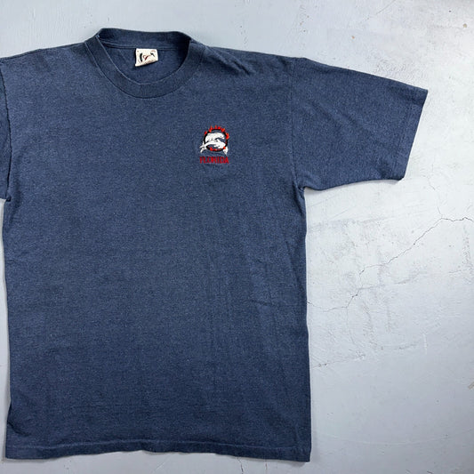 Florida Dolphins Through Hoops VTG T Shirt Sea World Single Stitch Blue 90s