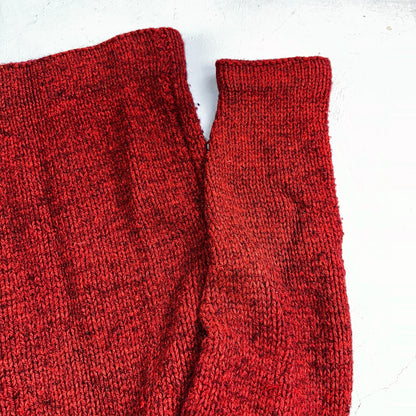VTG Sweater Mens L Red Cable Knit Ribbed Full Zip 1950s Rockabilly Talon Rare
