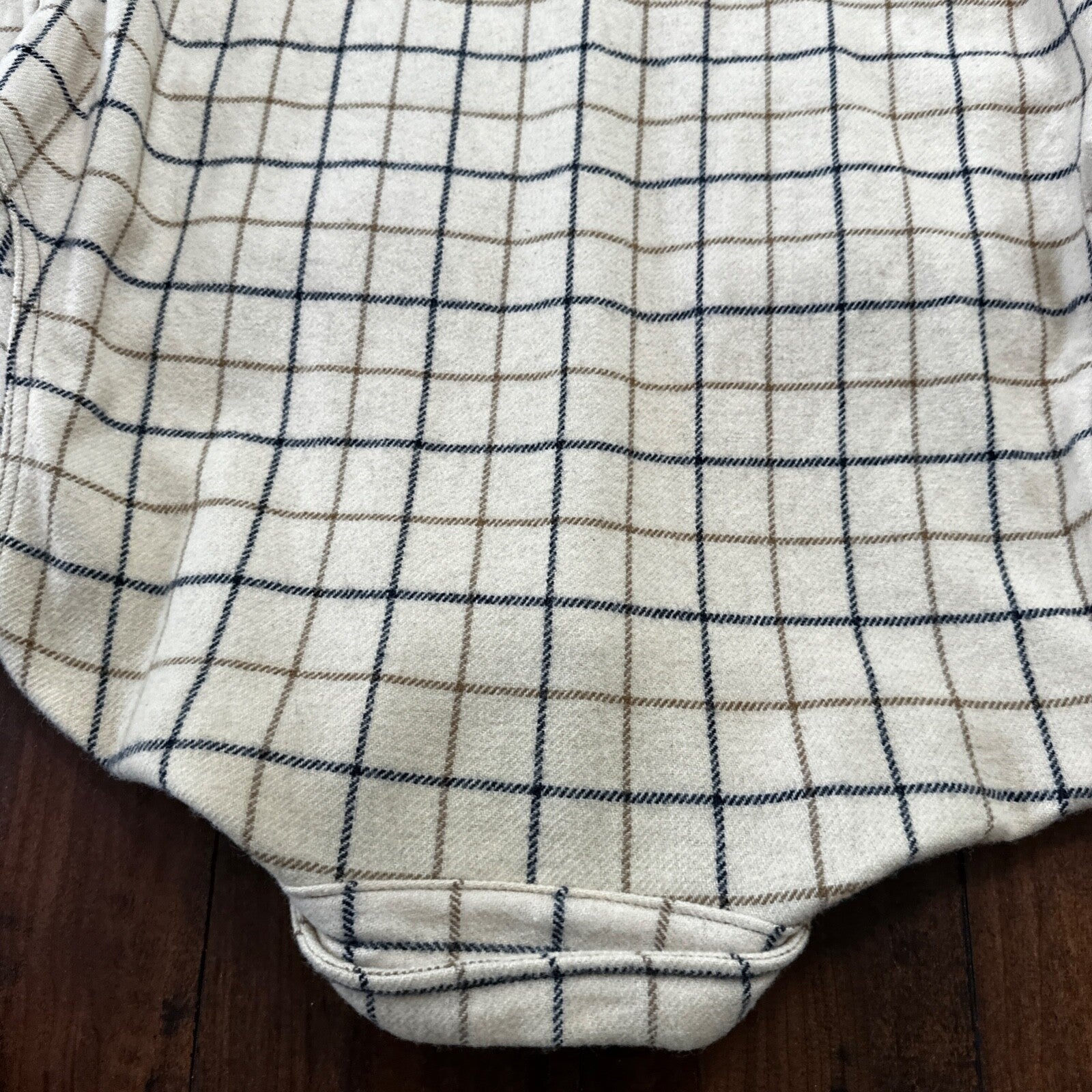 Norm Thompson VTG Long Sleeve Snap Up Heavy Wool Shirt Plaid 60s XL Rockabilly