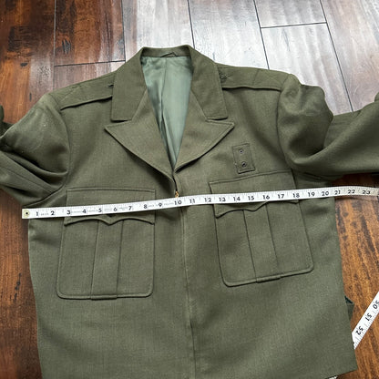 WWII Nurse Uniform Green Wool Cropped 1940s Vintage Jacket Air Force USA Talon