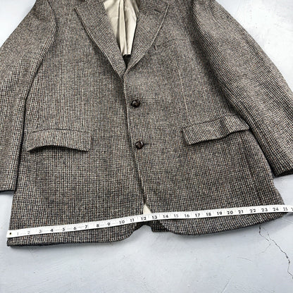 Norm Thompson VTG 80s Harris Tweed Preppy Wool Herringbone Blazer Jacket 42