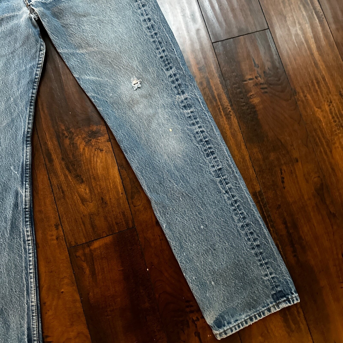 VTG 80s Levis 501 Button Fly 35x32 USA Tag Jeans Straight Wash Blue XX Act 31x31