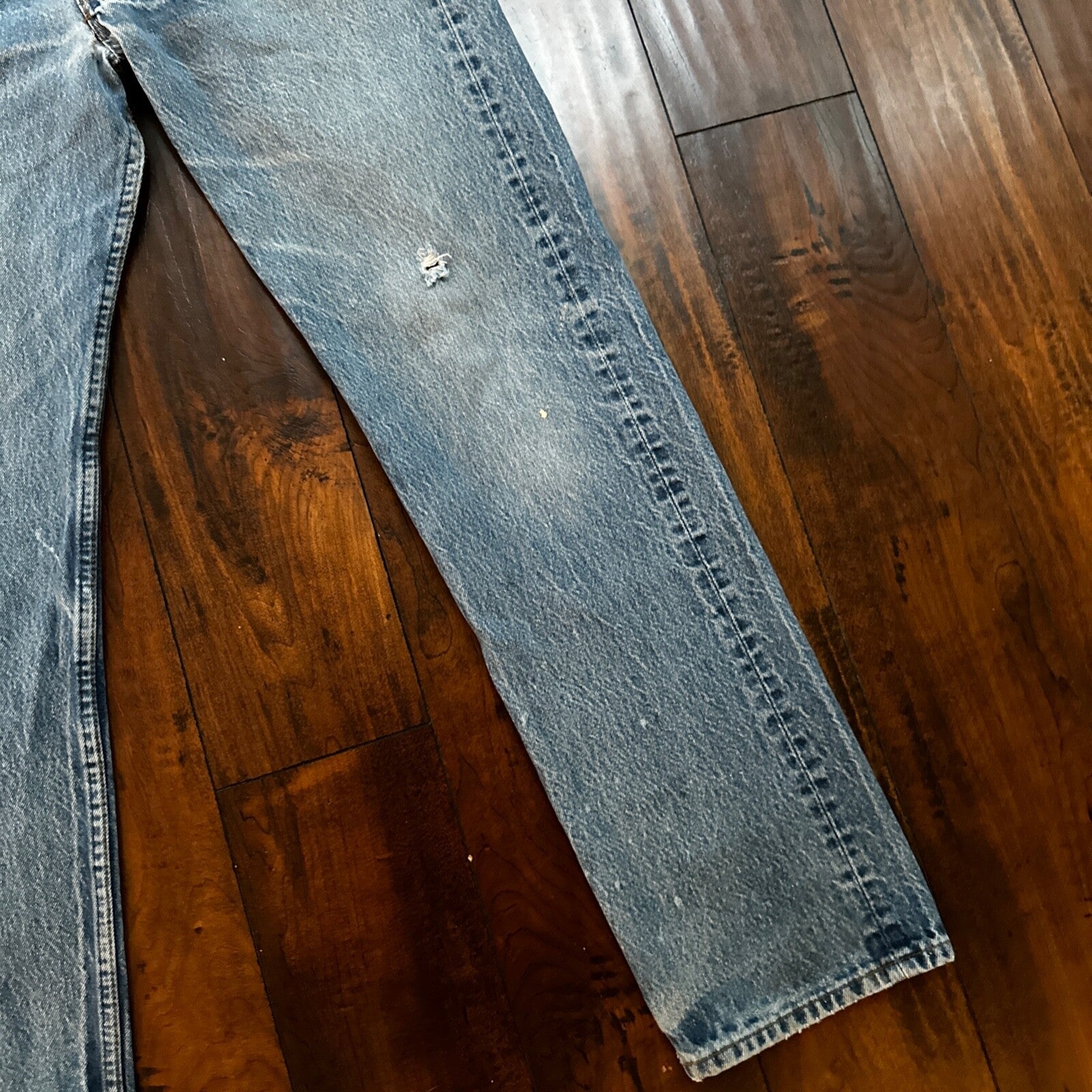 VTG 80s Levis 501 Button Fly 35x32 USA Tag Jeans Straight Wash Blue XX Act 31x31