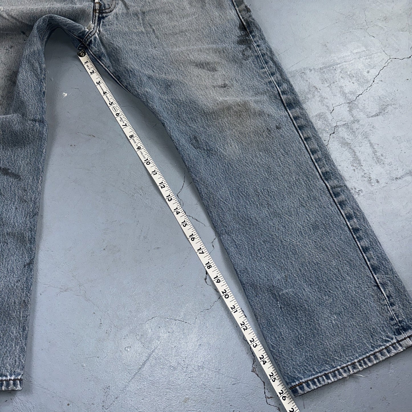 Levis 501 Vintage Y2K XX Straight Leg Jeans 90s Blue Light Wash 38x30 Act 35x26