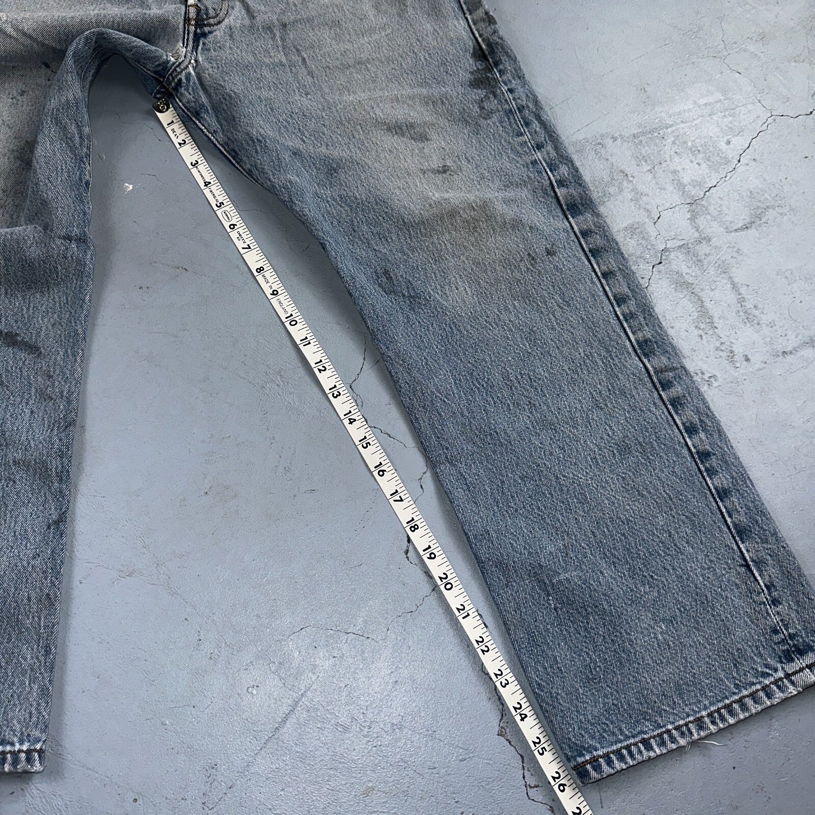 Levis 501 Vintage Y2K XX Straight Leg Jeans 90s Blue Light Wash 38x30 Act 35x26