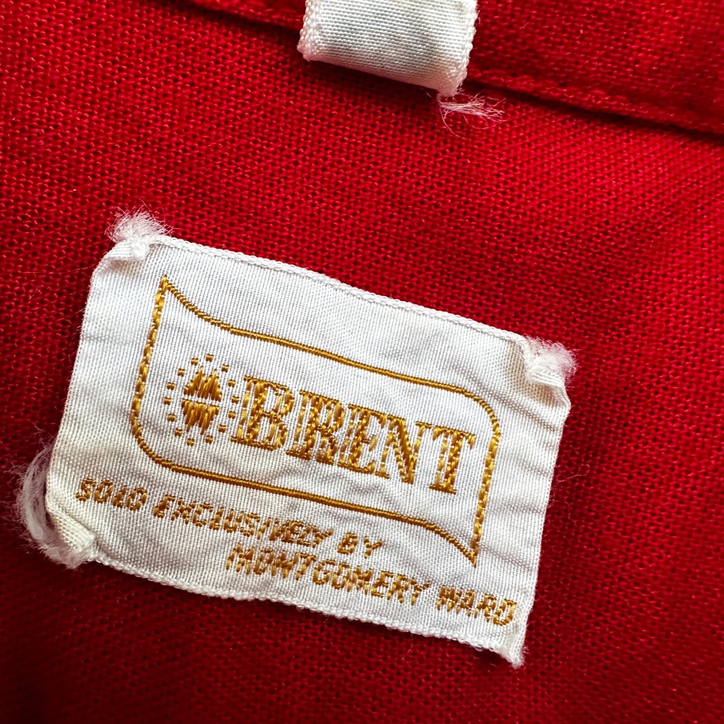 VINTAGE 1970’s Brent Red Flannel Short Shirt Button Down Medium Rockabilly